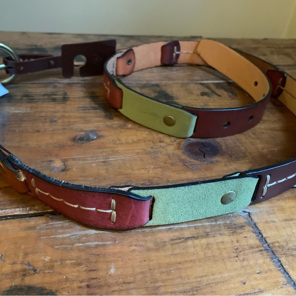 Fossil belt leather patchwork mixed colors - Picture 4 of 7